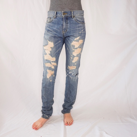 Saint Laurent Other - Saint Laurent YSL Men's Distressed Jeans 0352